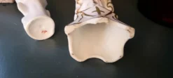 Vierge à l'enfant et vase dorés à l'or fin