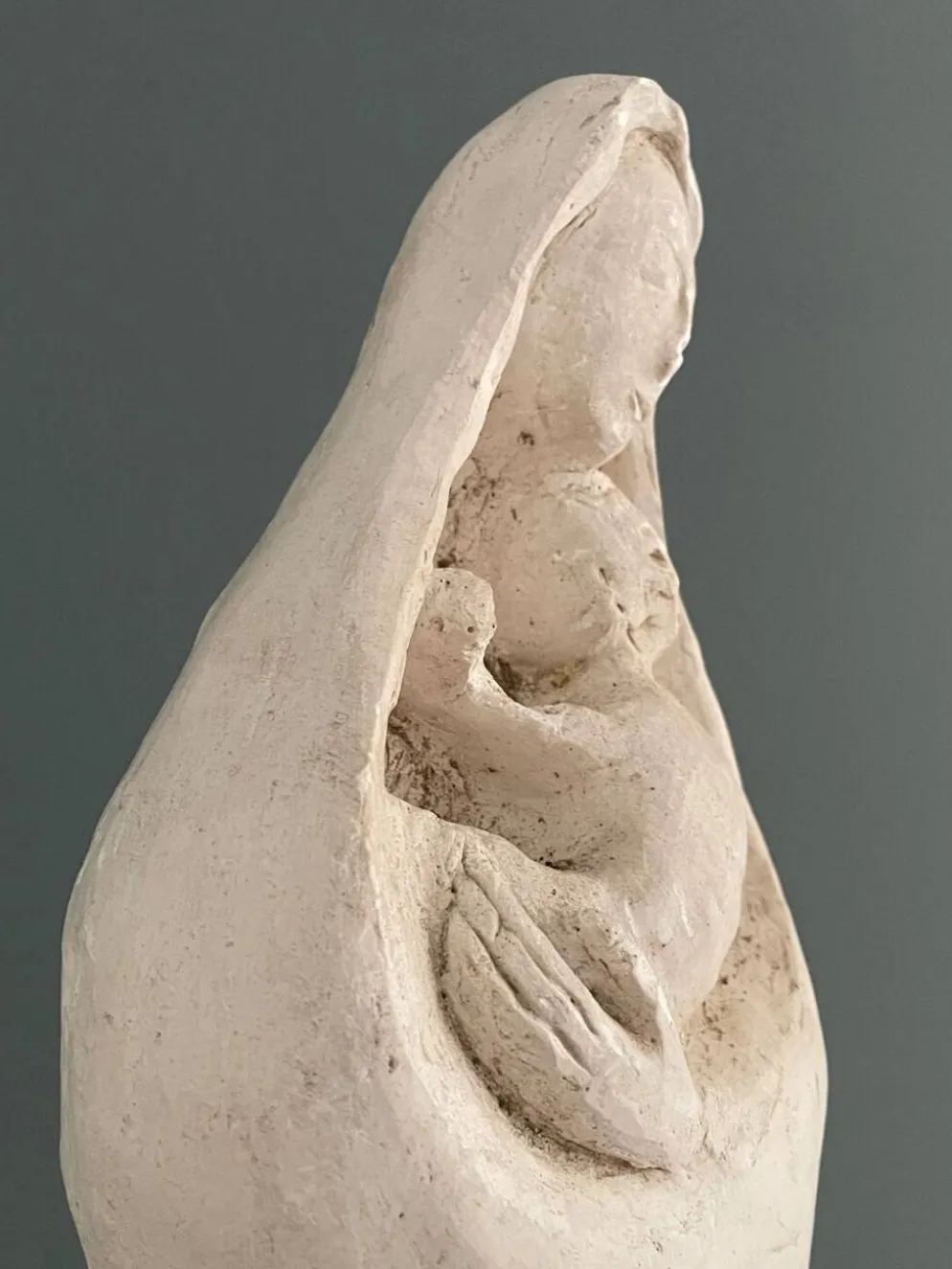 Vierge à l’enfant sculpture en plâtre
