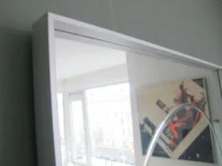 Vintage aluminum 77cm square mirror