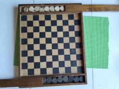 Vintage année 50-60 ! Magnifique jeu dames complet 100% bois