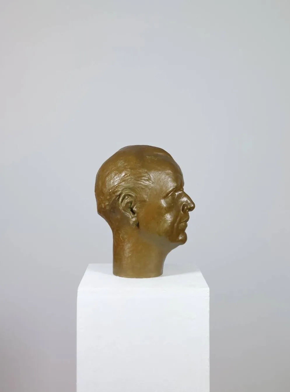 Vintage buste sculptural en plâtre bronzé d'homme