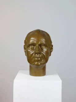 Vintage buste sculptural en plâtre bronzé d'homme