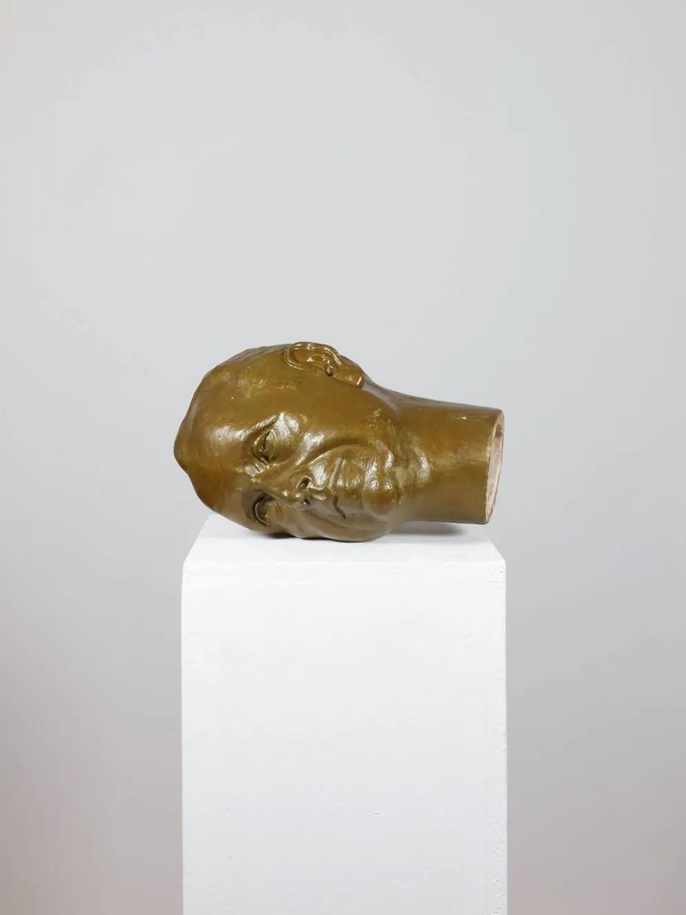 Vintage buste sculptural en plâtre bronzé d'homme