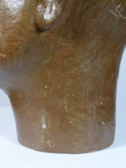 Vintage buste sculptural en plâtre bronzé d'homme