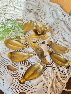 Vintage Cendrier fleur de lotus en laiton