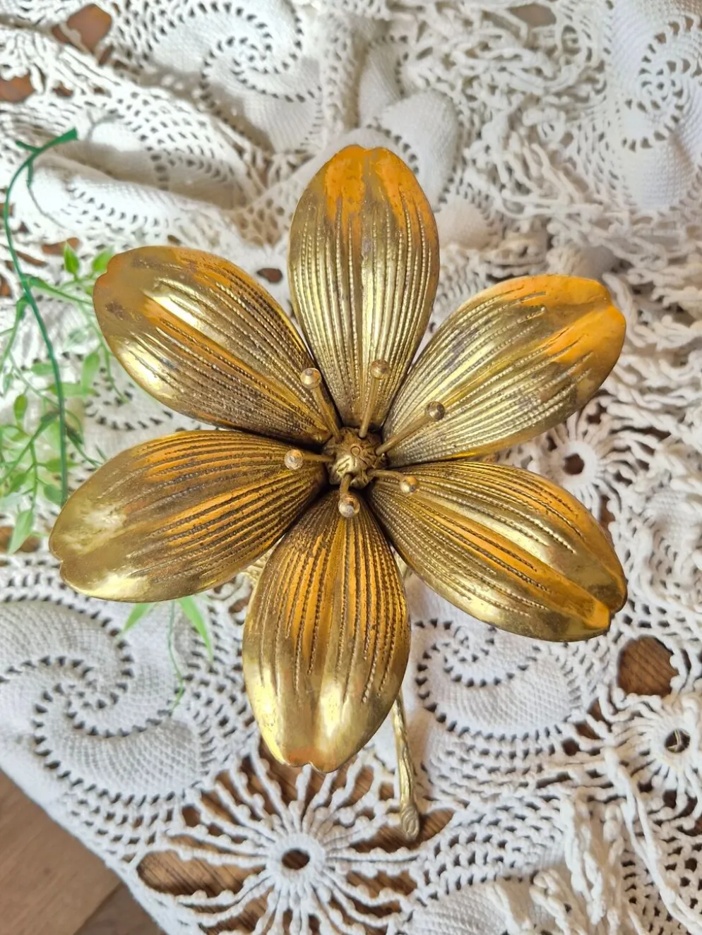 Vintage Cendrier fleur de lotus en laiton
