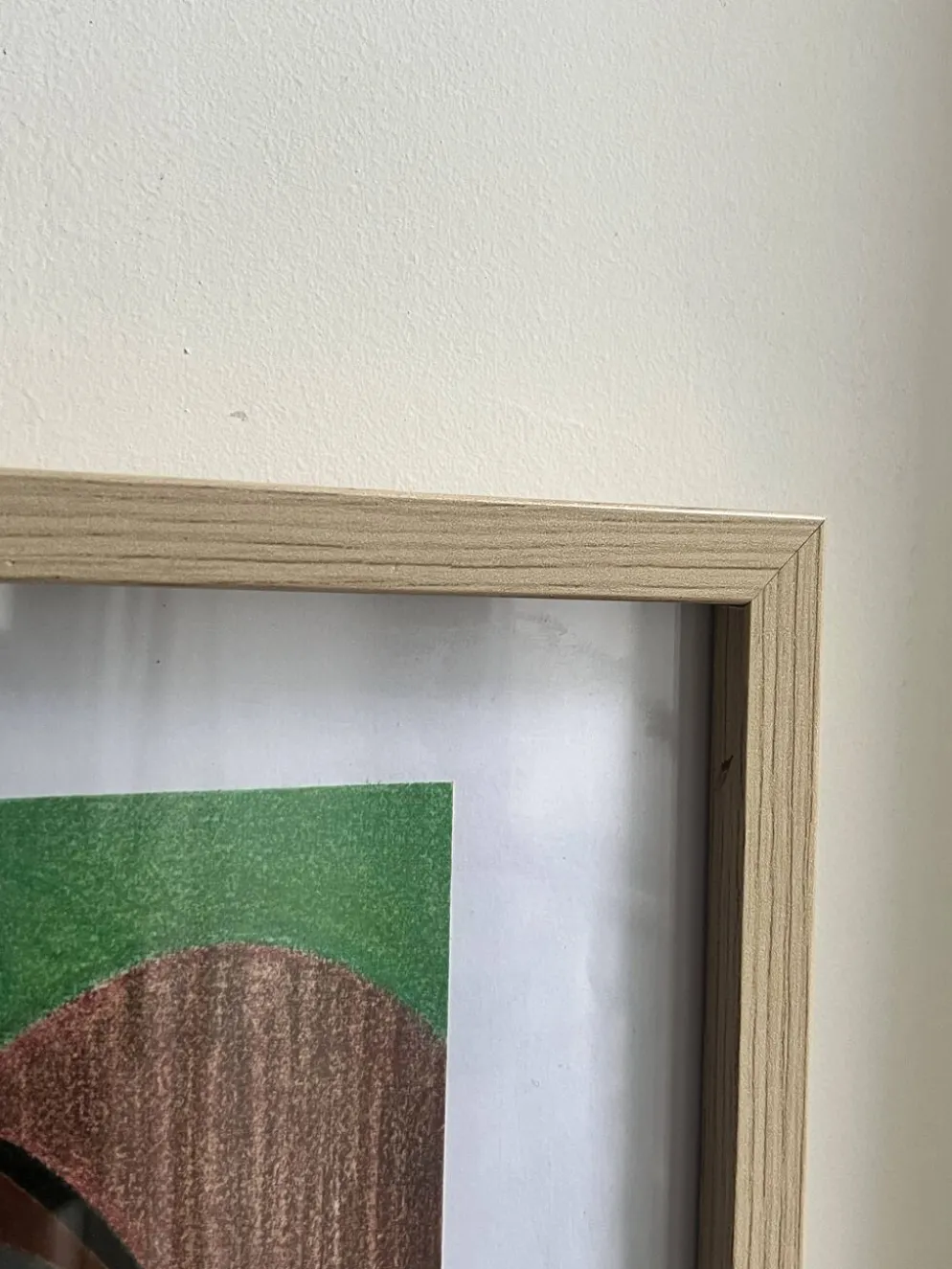 Vintage cubiste nature morte pastel sous verre et signée de 1967