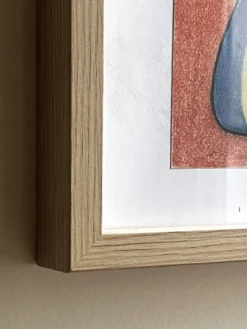 Vintage cubiste nature morte pastel sous verre et signée de 1967