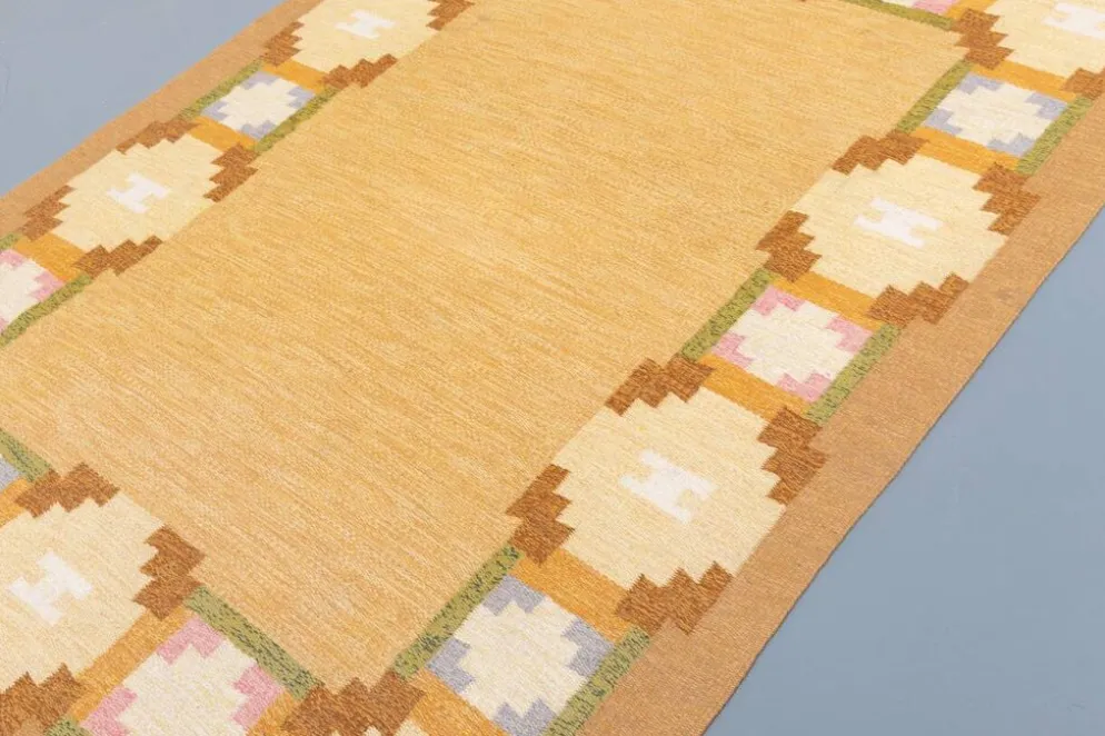 Vintage Doris Leslie Blau Collection Flat-Weave Rug by Ingegerd Silow, Sweden