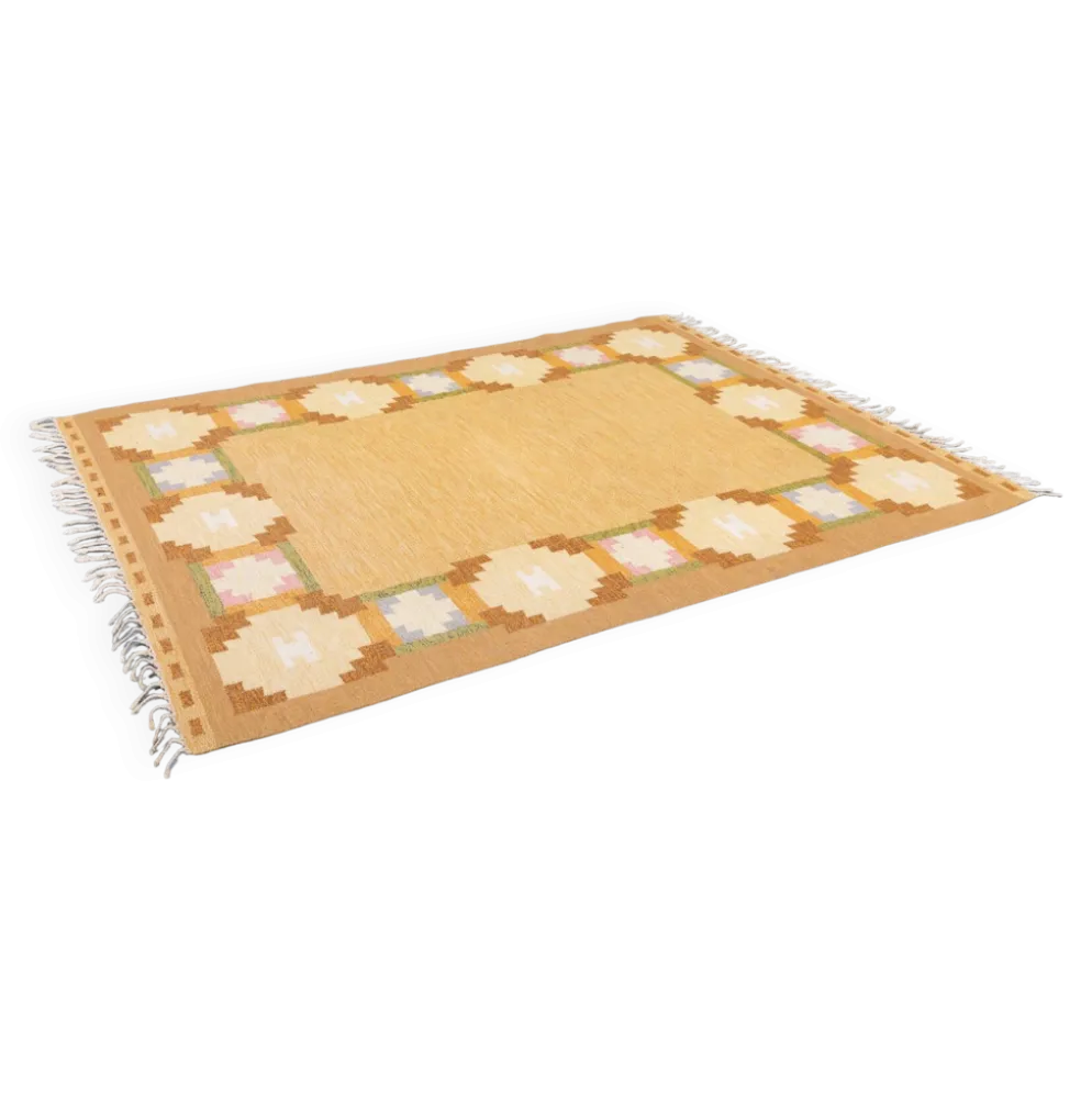 Vintage Doris Leslie Blau Collection Flat-Weave Rug by Ingegerd Silow, Sweden