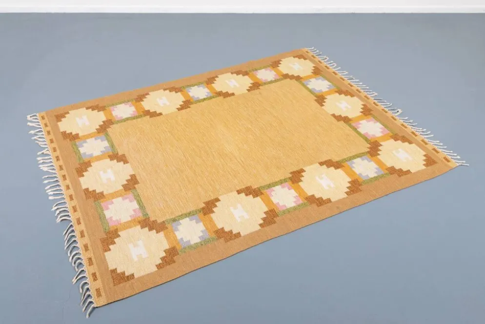 Vintage Doris Leslie Blau Collection Flat-Weave Rug by Ingegerd Silow, Sweden