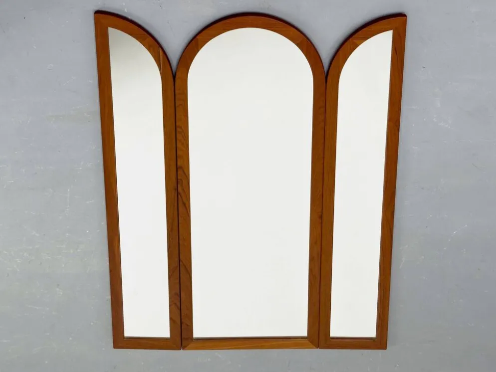 Vintage Foldable Teak Mirror by Fakse Furniture, 1960s