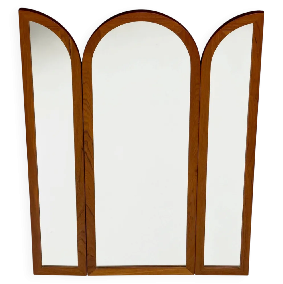 Vintage Foldable Teak Mirror by Fakse Furniture, 1960s