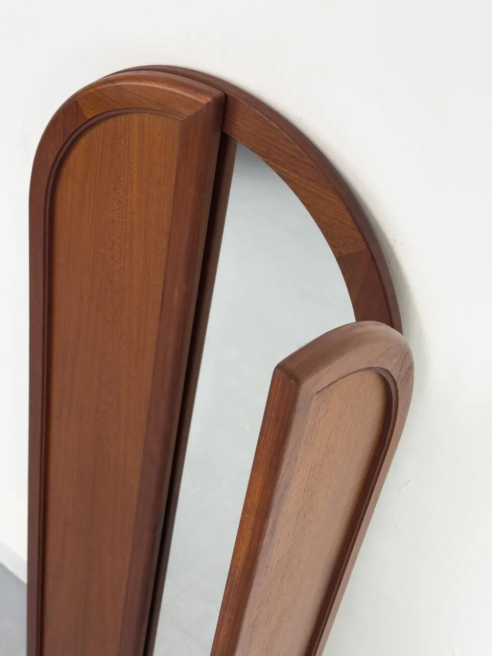 Vintage Foldable Teak Mirror by Fakse Furniture, 1960s