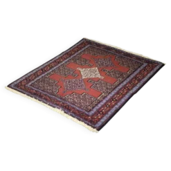 Vintage Hand-Woven Middle Eastern Oriental Senneh Rug, 1960s