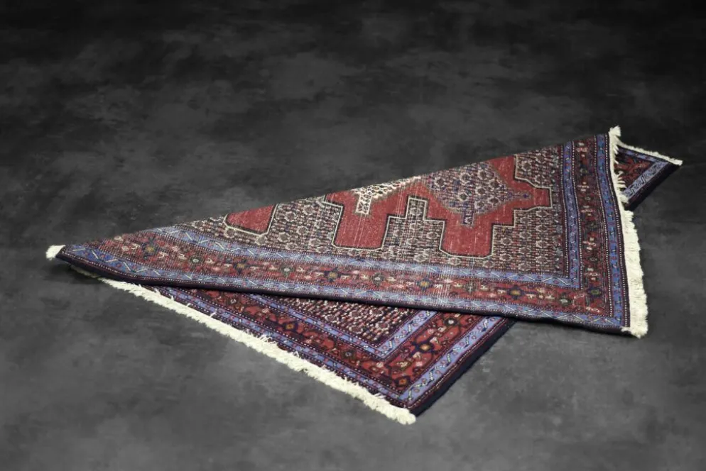Vintage Hand-Woven Middle Eastern Oriental Senneh Rug, 1960s