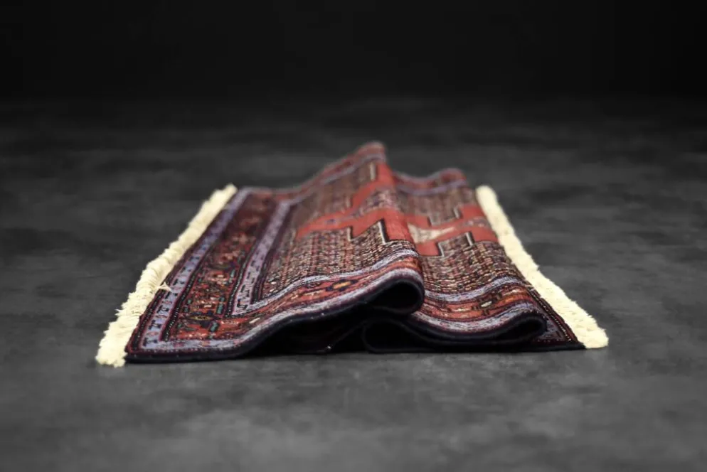 Vintage Hand-Woven Middle Eastern Oriental Senneh Rug, 1960s