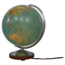 Vintage Illuminated Duo Glass Globe by Paul Oestergaard for Columbus, Germany, 1950s