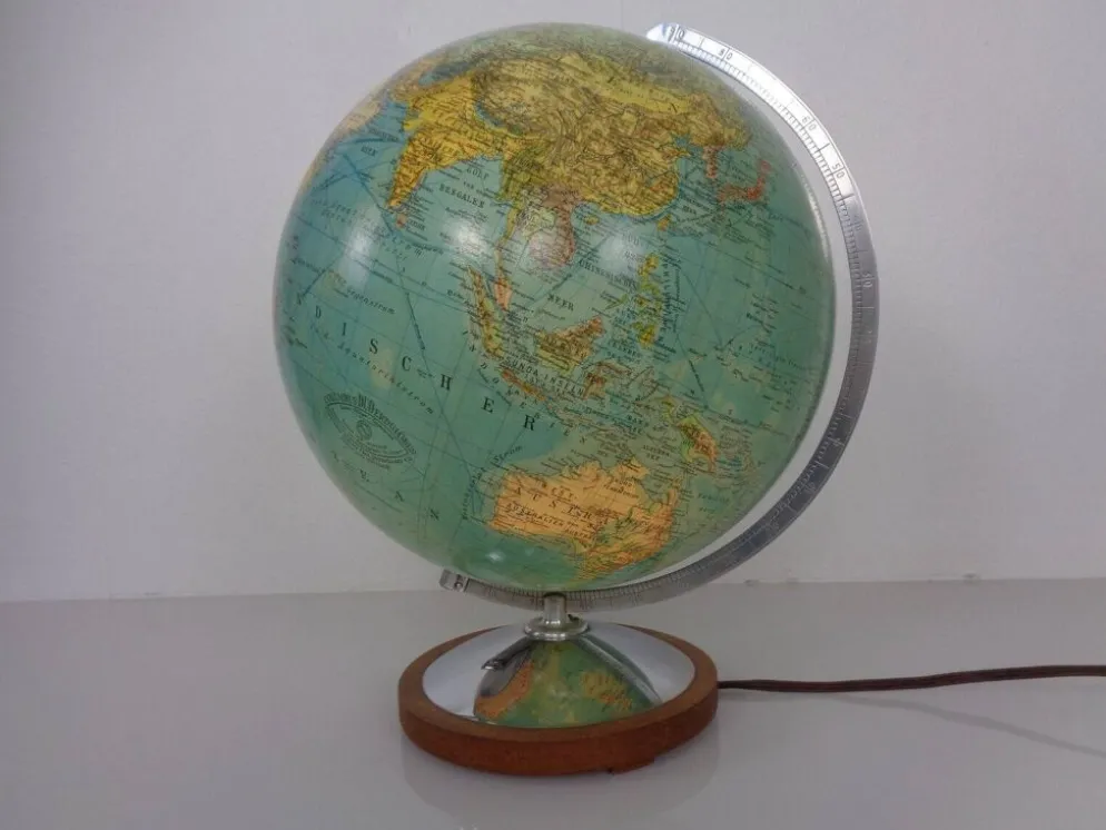Vintage Illuminated Duo Glass Globe by Paul Oestergaard for Columbus, Germany, 1950s
