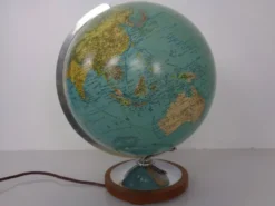 Vintage Illuminated Duo Glass Globe by Paul Oestergaard for Columbus, Germany, 1950s