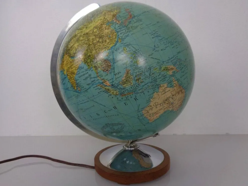 Vintage Illuminated Duo Glass Globe by Paul Oestergaard for Columbus, Germany, 1950s