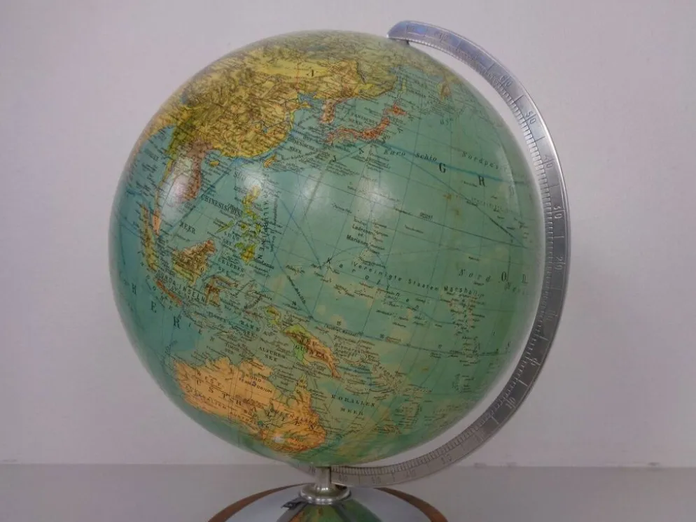 Vintage Illuminated Duo Glass Globe by Paul Oestergaard for Columbus, Germany, 1950s