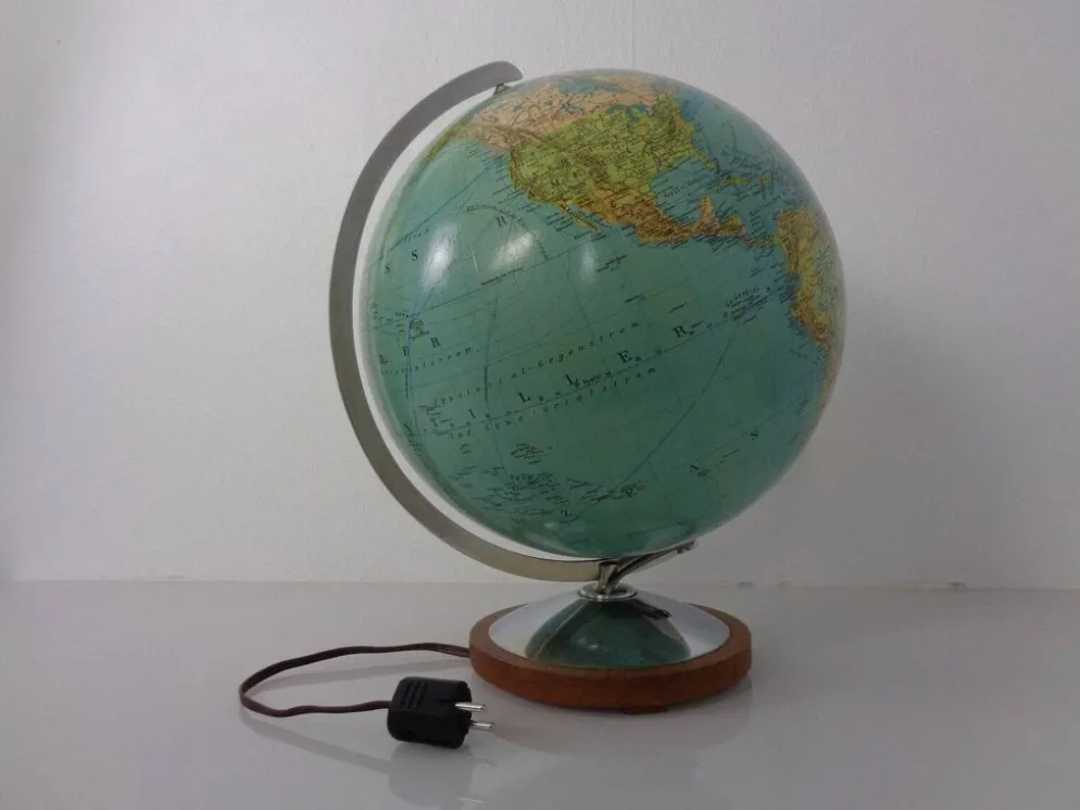 Vintage Illuminated Duo Glass Globe by Paul Oestergaard for Columbus, Germany, 1950s