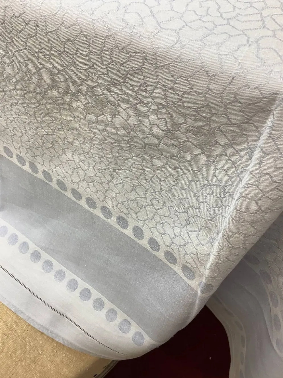 Vintage nappe & serviettes damassés monogramme
