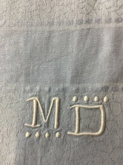 Vintage nappe & serviettes damassés monogramme