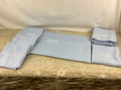 Vintage nappe & serviettes damassés monogramme
