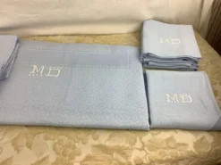 Vintage nappe & serviettes damassés monogramme