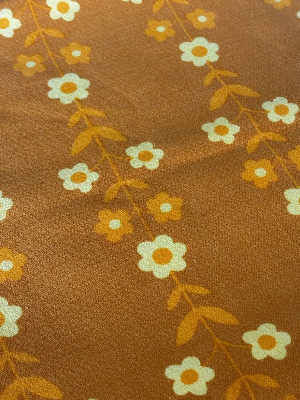 Vintage rétro nappe fleurie orange