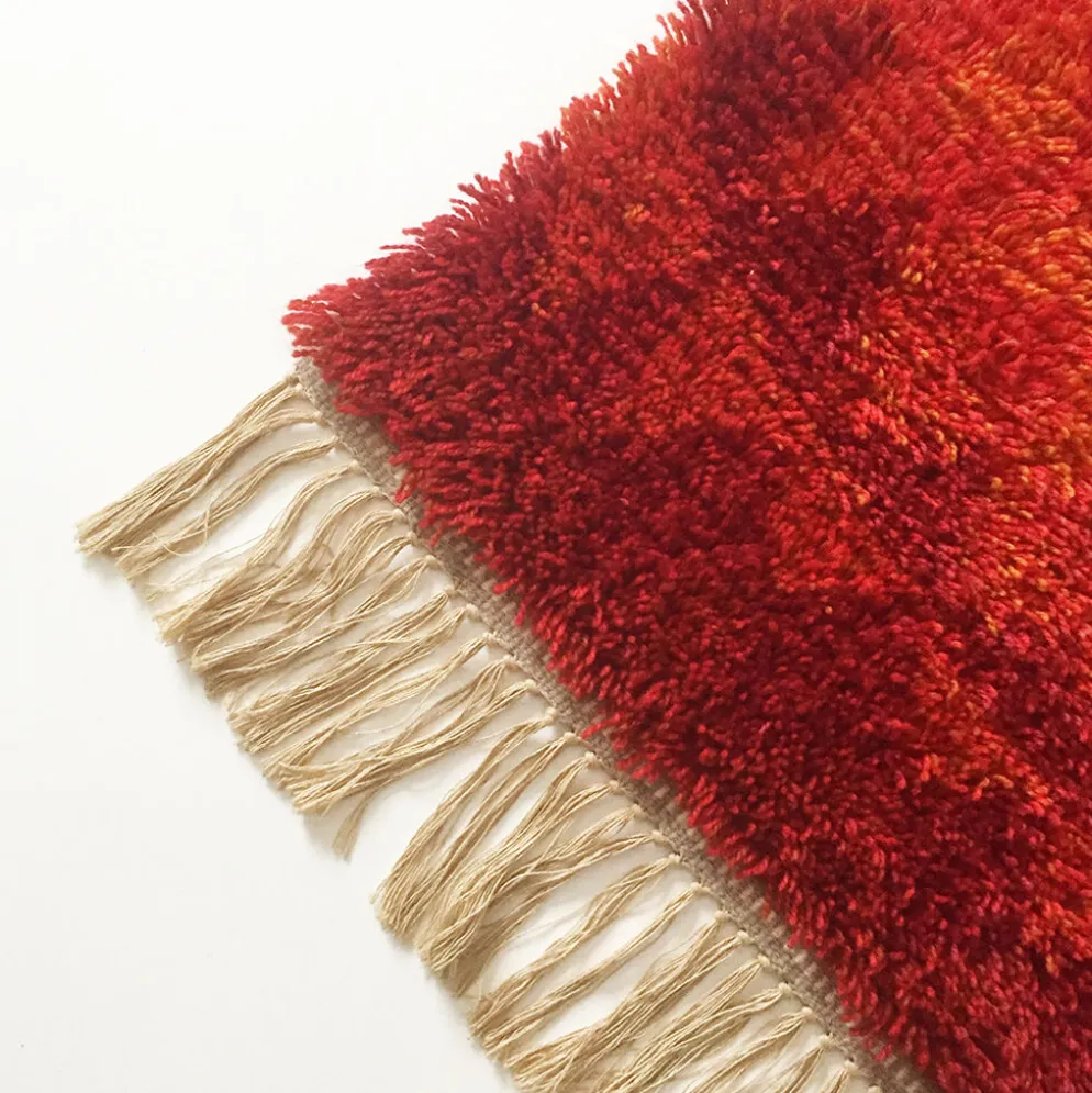 Vintage 70 s modernist handwoven Danish Wall Rug from CUM RYA, 1973