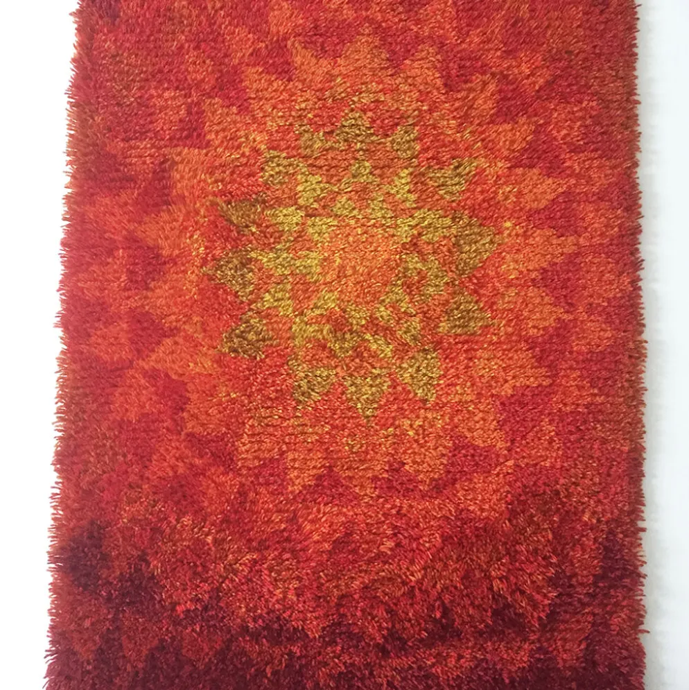 Vintage 70 s modernist handwoven Danish Wall Rug from CUM RYA, 1973