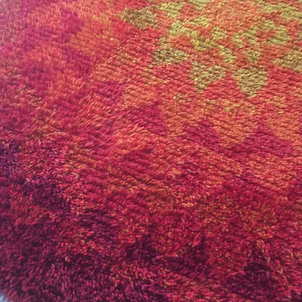 Vintage 70 s modernist handwoven Danish Wall Rug from CUM RYA, 1973