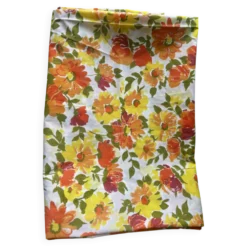Vintage superbe housse de traversin imprimé fleuri seventies