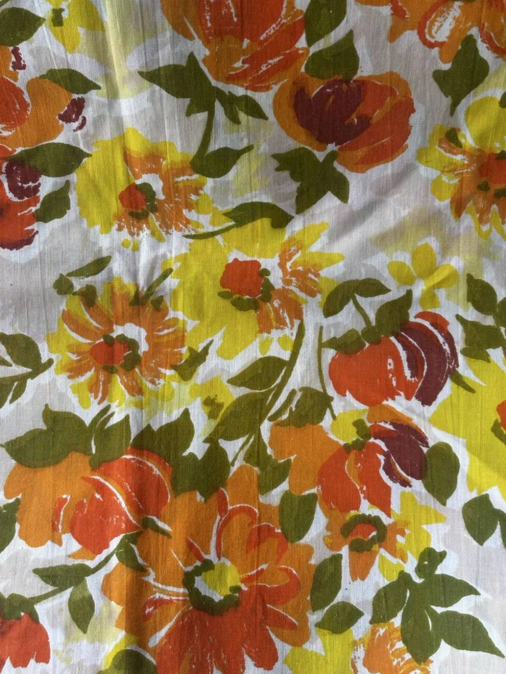Vintage superbe housse de traversin imprimé fleuri seventies