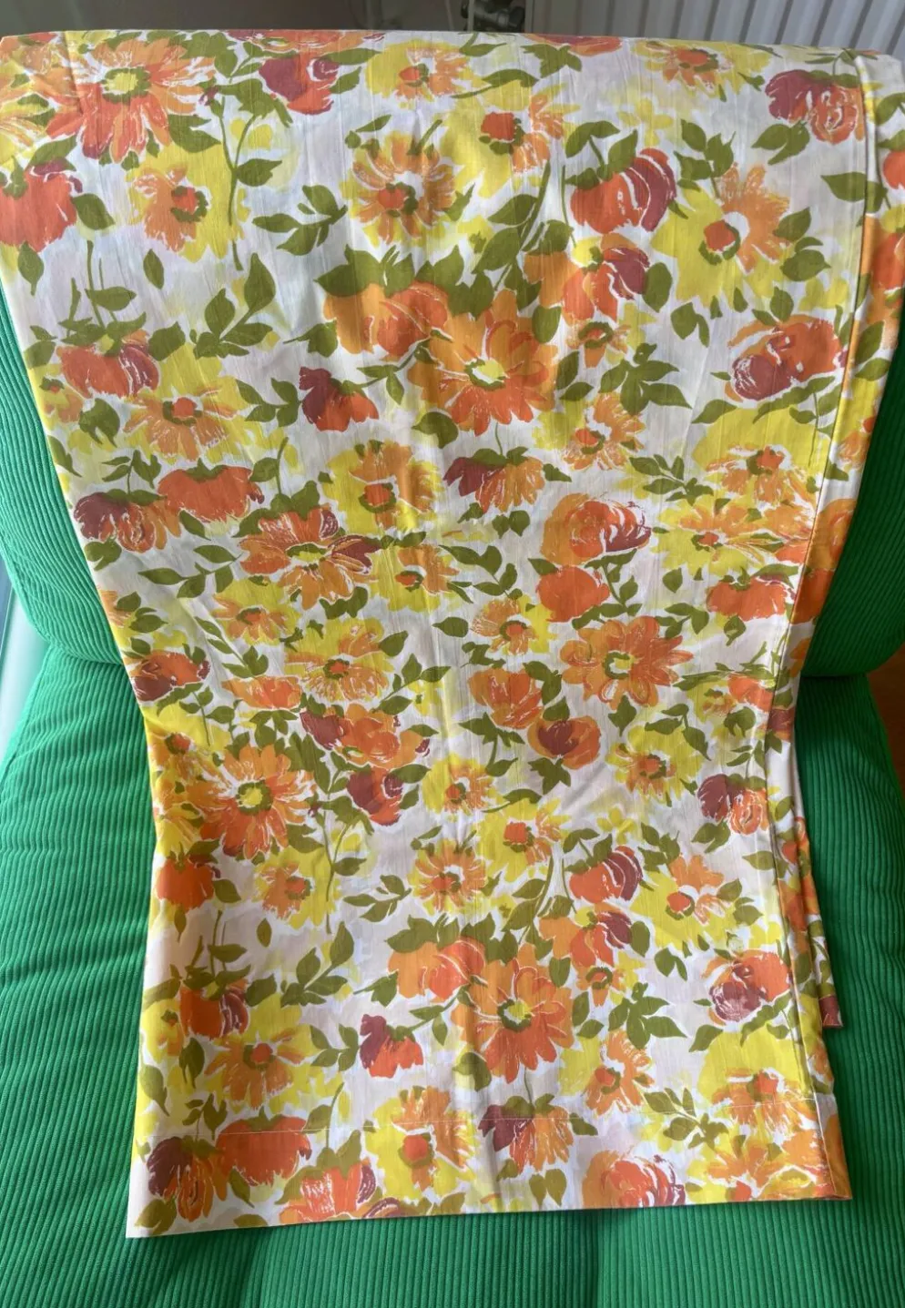 Vintage superbe housse de traversin imprimé fleuri seventies
