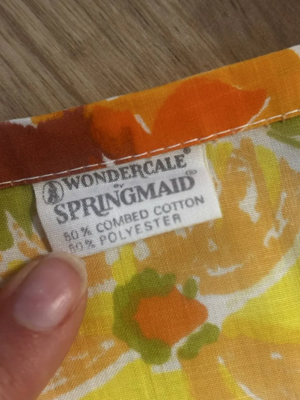 Vintage superbe housse de traversin imprimé fleuri seventies