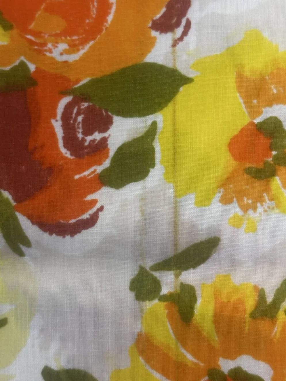 Vintage superbe housse de traversin imprimé fleuri seventies