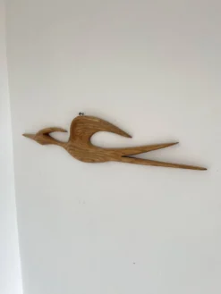 Vintage Teak Wood Wall Bird, 1960s