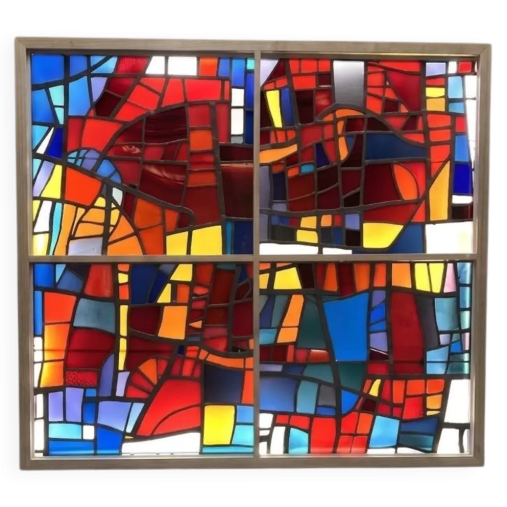Vitrail cabinet - Stained Glass 1960