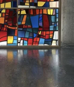 Vitrail cabinet - Stained Glass 1960