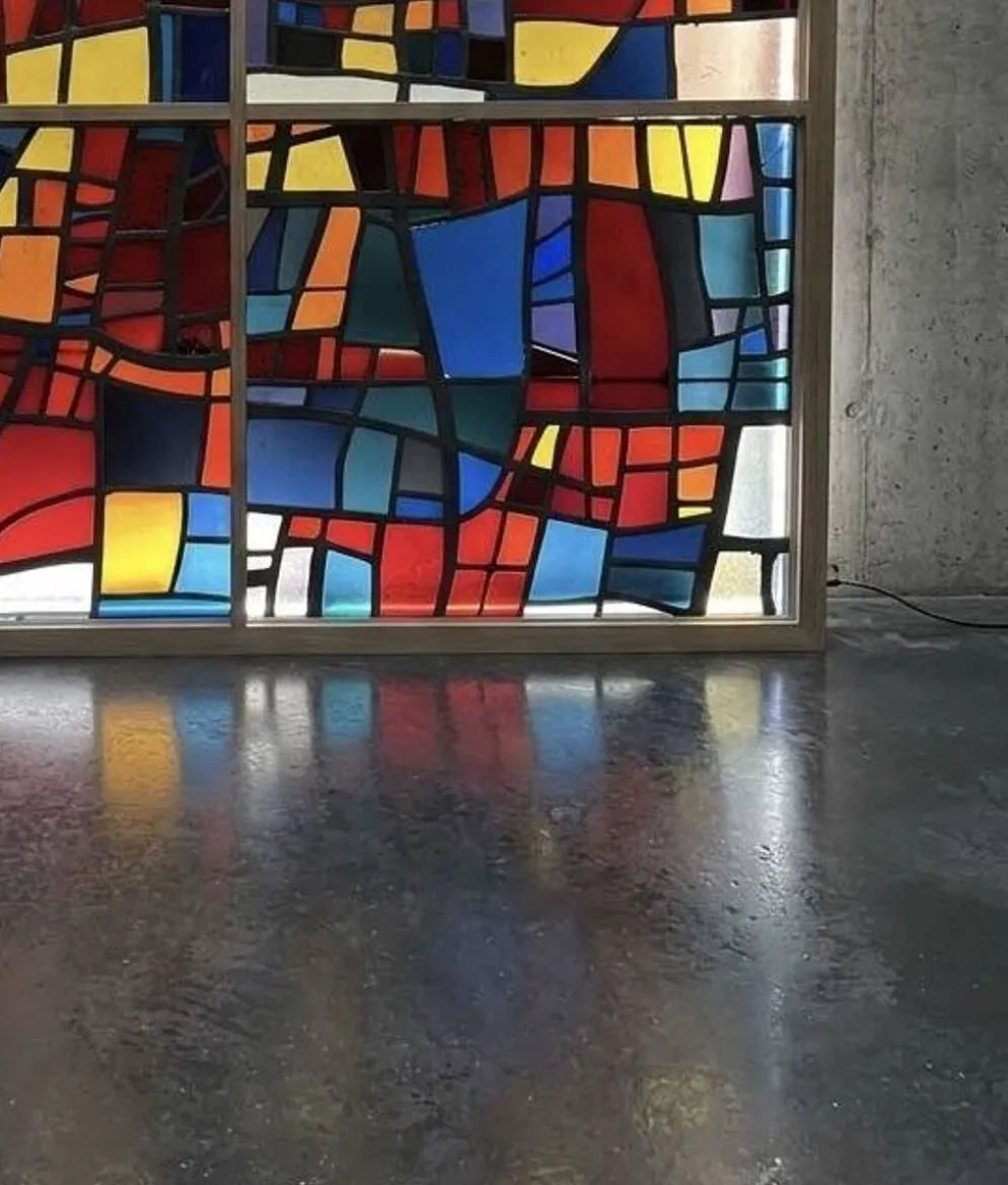 Vitrail cabinet - Stained Glass 1960