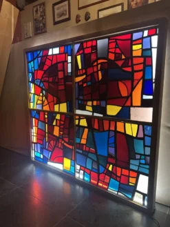 Vitrail cabinet - Stained Glass 1960