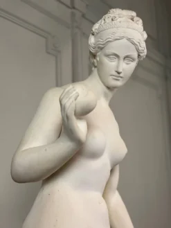 Vénus à la pomme, d’après le modèle de Bertel Thorvaldsen en marbre reconstitué, XXème siècle