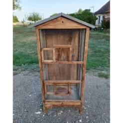 Volière cage à oiseaux bois et grillage