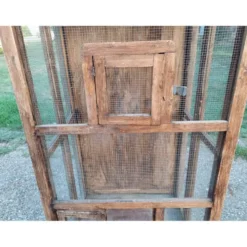 Volière cage à oiseaux bois et grillage
