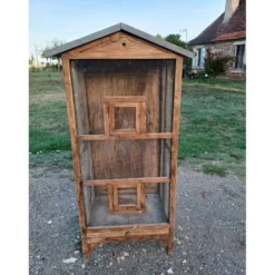 Volière cage à oiseaux bois et grillage