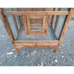 Volière cage à oiseaux bois et grillage